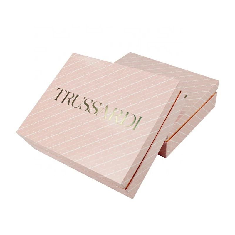 Custom Pink Solid color Printing Paper Lid And Base With Gift box